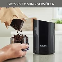 Krups F20342 Kaffeemühle und Gewürzmühle in Einem, Leistungsstarker Motor, Mahlgrad variabel, 75g Füllmenge, Schlagmesser aus Edelstahl, Sicherheitsdeckel, Anti-Rutsch-Füße, Schwarz – Ansicht 2