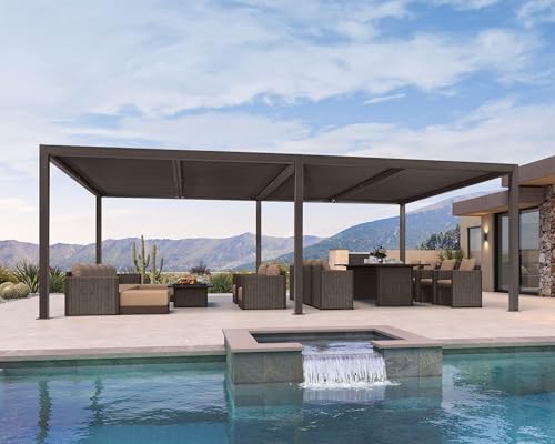 PURPLE LEAF Louvered Pergola 14' × 24' Outdoor Hardtop Gazebo