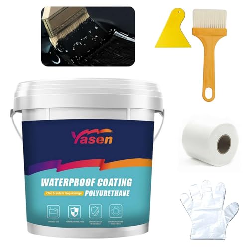 Revestimiento impermeable de poliuretano, 1000 g, agente antifugas, resistente al agua, sellador de revestimiento impermeable de poliuretano para hormigón, madera, techo, paredes, jardín, exteriores