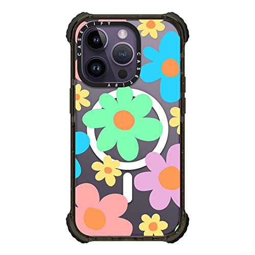 Coque MagSafe iPhone 14 Pro antichoc CASETiFY noir brillant