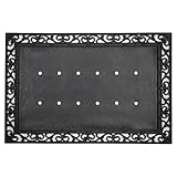 MSI All-Weather Black Scroll Rubber Doormat Tray – 24 in. x 36 in., Fits 18...