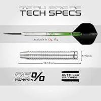 RED DRAGON Featherlite 2: 12g Tungsten Darts Set mit Flights und Schäfte – Ansicht 4