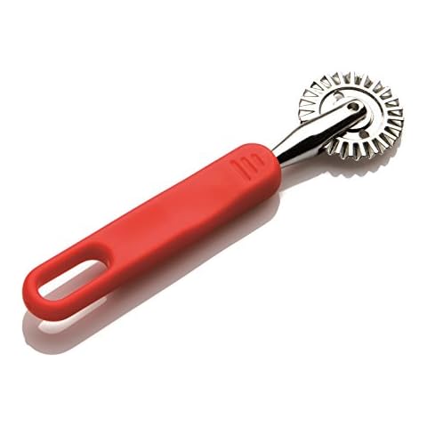 Tredoni 4cm Gebäck Rad - Teig Stempelschneider/Crimper, Pasta/Ravioli/Kuchen Hersteller, Edelstahl Rad, Mehrfarbig Kunststoff-Griff Cover