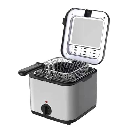 RENJJPBO Electric deep Fryer, 2.5 Liter Capacity, 1500w Removable Frying Basket with lid, Adjustable Temperature, Suitable for Home Kitchens