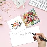 6 Pcs 5D DIY Flowers Diamond Art Cards with Envelopes and Tools, Crystal Diamond Painting Greeting Card for Birthday Holiday Mother's Day Thank You - Image 5