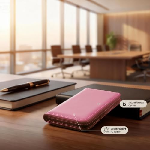 Image of Business Card Holder PU Leather with Magnetic Closure