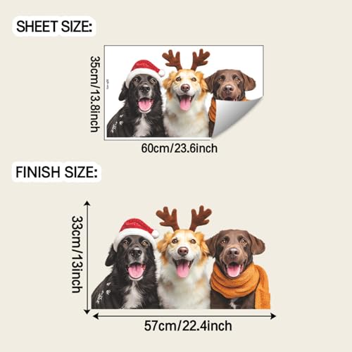 Vinilos decorativos perros navideños adorables miniatura 2