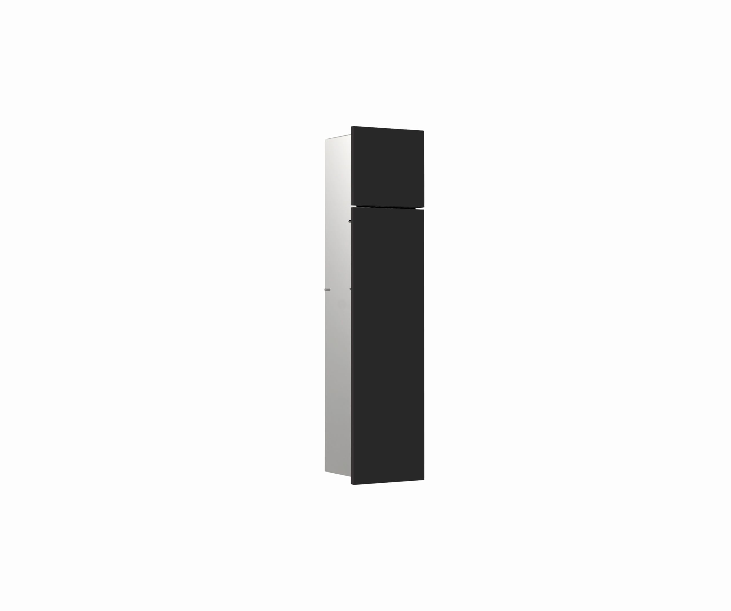 Emco Asis Pure - Módulo de Armario Empotrado para Cepillo de baño, Mueble con Soporte para Papel higiénico y Compartimento, Armario Alto con función de Empuje para Abrir, Tope a la Derecha, Color