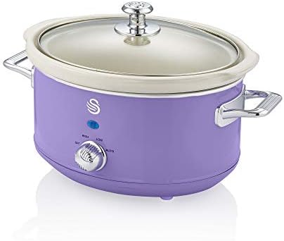 Swan Retro Grey 3.5 Litre Slow Cooker3 Temperature Settings, Keep Warm Function, Removable Ceramic Inner Pot, 200W, SF17021GRN