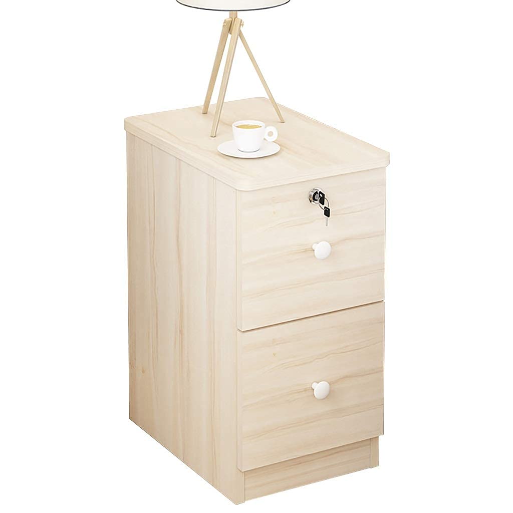 Table de chevet boîte de rangement design à 2 tiroirs verrouillable