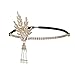 DRESHOW Art Deco 1920er Jahre Flapper Great Gatsby Blatt Hochzeit Braut Tiara Pearl Headpiece Stirnband