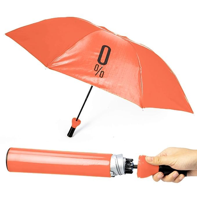 DARKFISH Ultra Umbrella Double Layer Folding Portable Umbrellas with Bottle Cover for UV Protection & Rain Outdoor Unisex Folding Portable Umbrella Multicolor 1