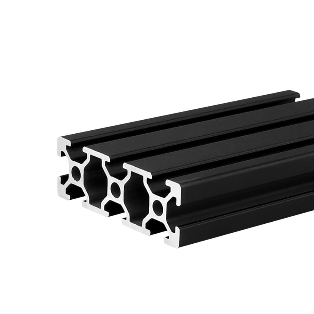 GTPBAO Profilo in alluminio 2060T nero, scanalatura a T, 20x60 mm, anodizzato, telaio for stampante 3D, montaggio rack Binario estruso(1000mm)