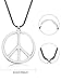Tatuo Hippie Dressing Accessory Set Hippie Glasses and Peace Sign Necklace (Rainbow)