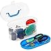 Sewing Basket Organizer with Needles and Kit (13 x 9.5 x 6 In, 30 Pieces)