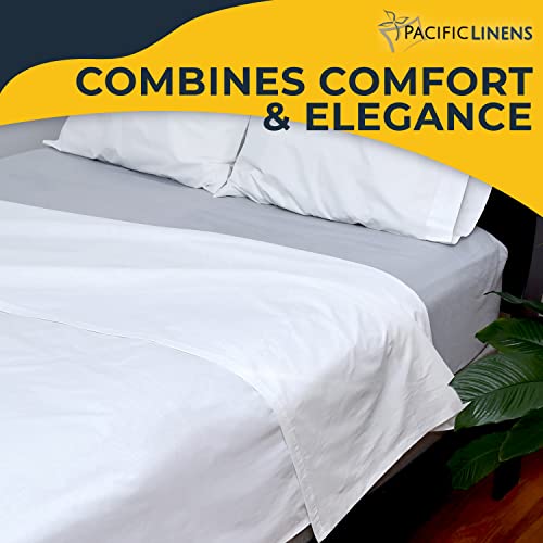 Pacific Linens 1-Piece Flat Bed Sheets - 200 Thread Count Cotton Sheets - College Dorm Room Essentials, Twin Sheets, Twin Sheets Set, Twin Bed Sheets, Twin Bedding Sets (66 x104 in, Twin XL)