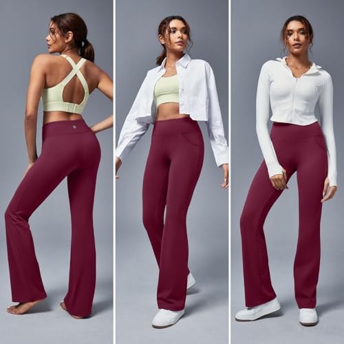 Image of Ewedoos Yoga Pants Women Flare Leggings for Women with Pocket Work Pants