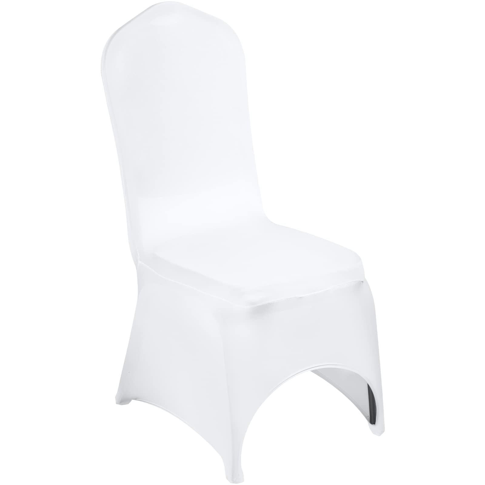 VEVOR White Chair Covers Polyester Spandex Chair Cover for Party Wedding Banque Chair Covers,100 Pcs, Arched-Front Chair Cover
