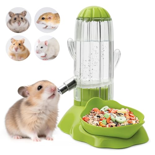 VANNON 2 in 1 Hamster Feeder Small Animal Water Bottle &