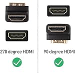 Cable Matters Boîte de combo 270 Degré et 90 Degré HDMI Adaptateur (angle droit) HDMI) avec 4K et HDR Appui