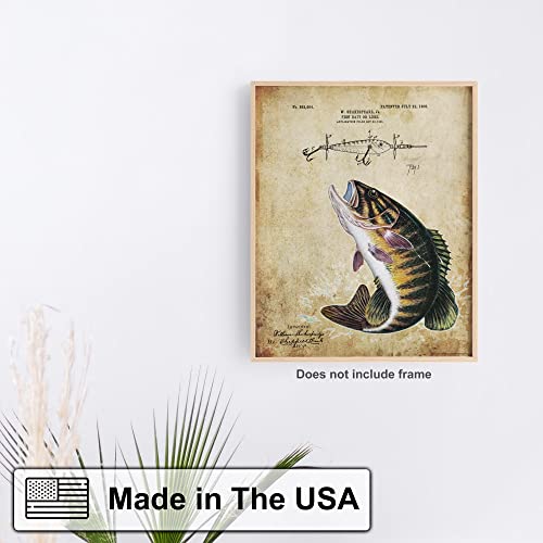 Apple Creek Vintage Fishing Lure Patent Art Print Smallmouth Bass Walleye Muskie Lures Poles 11X14 Wall Decor Pictures thumb #3