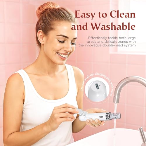 Epilierer für Damen, 2 in 1 Gesichtshaarentferner für Frauen, USB Elektrischer Gesichtshaarentferner mit LED-Licht und 2 Ersatzköpfen, Gerät, schmerzfreier Rasierer für Frauen für Körper