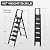 PLEDDANIO 6 Step Ladder,Folding Step Stool with Convenient Handgrip for Home,Office,Kitchen, Aluminum Lightweight Portable Step Stool with Anti-Slip Sturdy Pedal, Black, 300 lbs Capacity