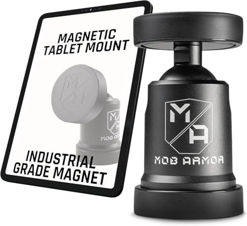 Mob Armor Tabnetic Maxx - Universal Magnetic Tablet Mount for Trucks Cars RVs Heavy Equipment Adhesive Mounting Tablet Compatible Magnetic Phone Mount Console Accessories