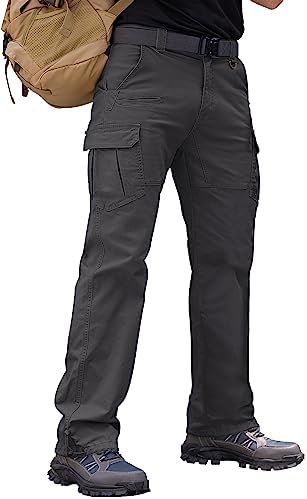 Vthereal Cargohose Herren Baumwolle Outdoorhose mit 7 Taschen | Männer Arbeitshosen im Cargo-Stil, Chino Taktische Ranger Hose für Jagd Wandern Camping und Freizeit