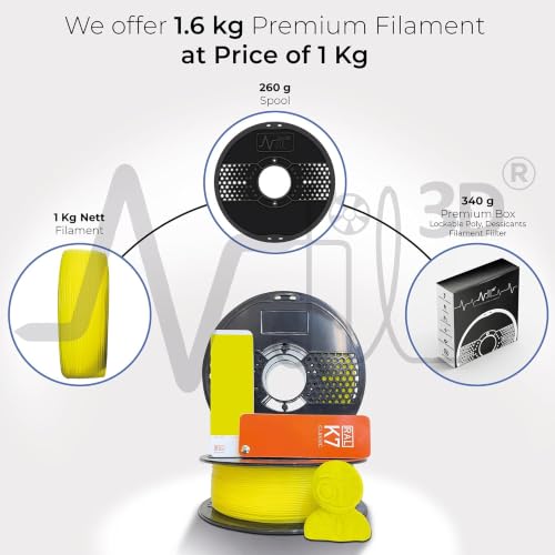 Image of NFIL3D Premium HS PLA+ Daffodil Yellow - 3D Printing Filament | Compatible with All 3D Printers | 1.75mm | 1Kg Gross Weight