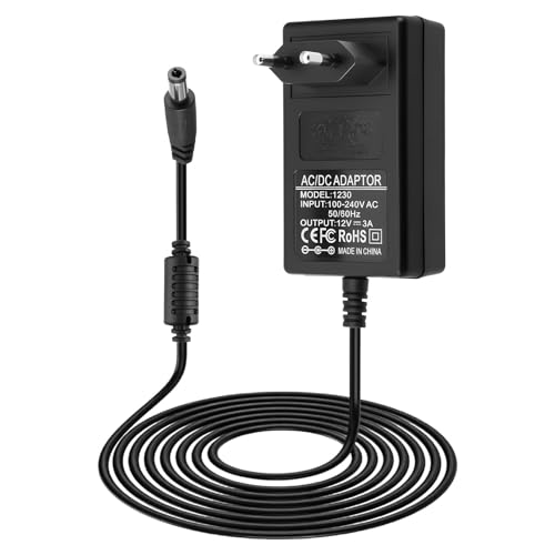 Alimentation 12V 3A 36W Universel AC/DC, Alimentation de Remplacement 100-240V vers DC 12V 3A avec Connecteur 5.5x2.5mm, Chargeur pour LED, Routeur, Caméra,...