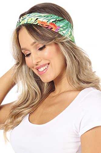 Sweetkie Twist Front Headbands - Cute Head Wraps Perfect For Yoga, Workouts, Daywear, Happy Hour - Fashion Accessory For Women, Girls, Teens - Tropical, Houndstooth, Plaid, Status #TOP4