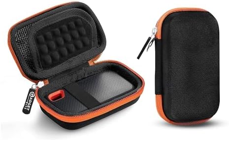 Gadgetbite EVA SSD Case Cover Compatible for San-Disk Extreme Pro/San-Disk Extreme Portable External SSD 500GB-2TB, Travel Case Protective Cover Storage Bag (Orange)