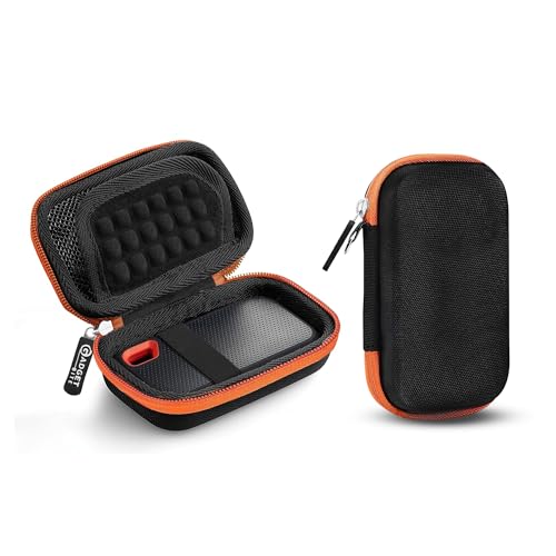 Gadgetbite EVA SSD Case Cover Compatible for San-Disk Extreme Pro/San-Disk Extreme Portable External SSD 500GB-2TB, Travel Case Protective Cover Storage Bag (Orange)