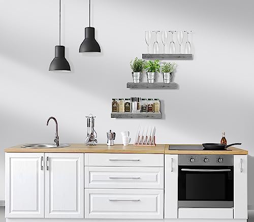 Sorbus WD-NTSHLV3-GRWA Floating Shelves For Wall, Bathroom Shelves Wall Mounted thumb #4