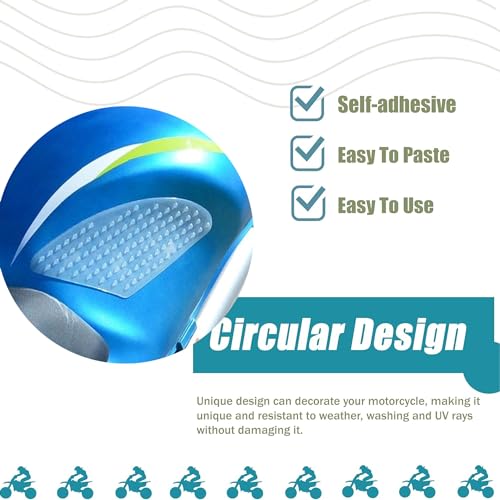 QIUMING Motorräder Tank Gummi Schutz Aufkleber Universal Motorcycle Side Gas Knee Grip Protection Non-Slip Rubber Decal 3D Motorrad Anti Rutsch Aufkleber Motorcycle Tank Traction Pad(Transparenz)