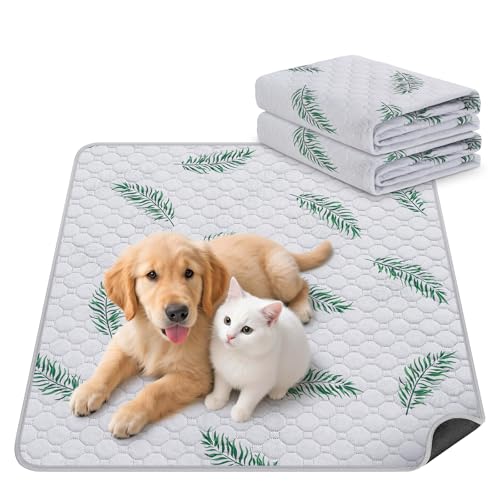 Washable Dog Pee Pads, Non-Slip Waterproof, 24 x 24 in, 2 Pack, Leaf