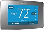 Sensi Thermostat intelligent tactile par Emerson avec écran tactile couleur, programmable, Wi-Fi, application mobile, facile DIY, Vie privée des données, Fonctionne avec Alexa, Energy Star certifié, ST75S-Silver, C-Wire nécessaire