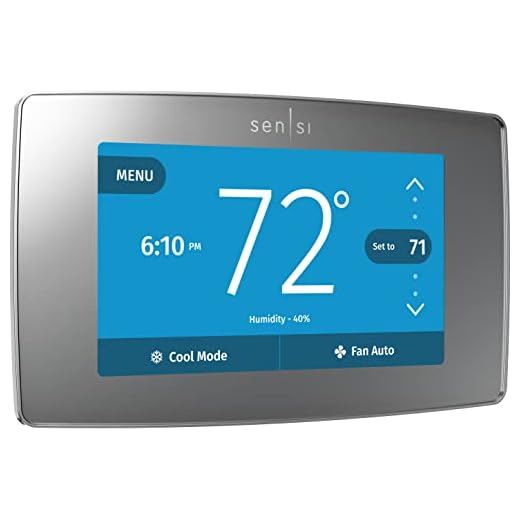 Sensi Touch Smart Thermostat by Emerson with Touchscreen Color Display, Programmable, Wi-Fi, Mobile App, Easy DIY, Data Privacy, Works with Alexa, Energy Star Certified, ST75S-Silver, C-Wire Required