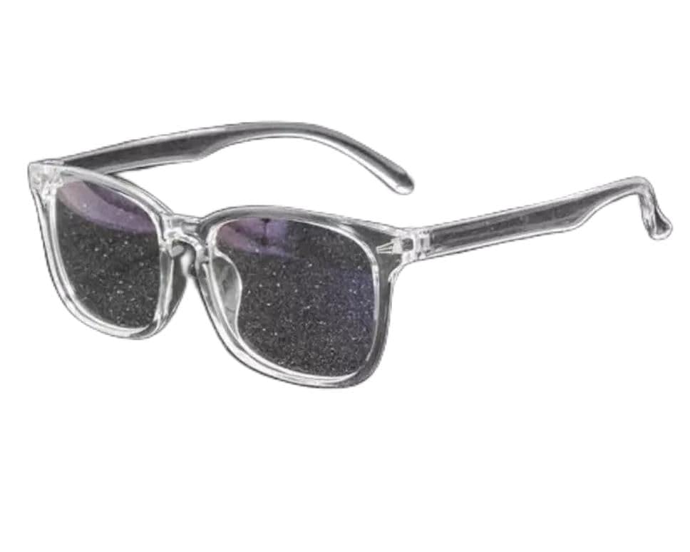 Full-frame Unisex Kids Casual White Plastic Square Sunglasses with Silver Polarized UV Protection Lenses