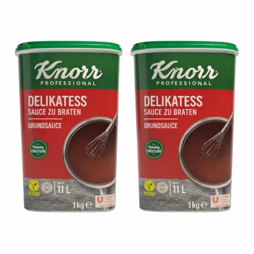 Knorr Professional Delikatess Sauce zu Braten 1kg – Grundsauce für Braten, ergibt 11L, vielseitig einsetzbar + minafood Notizblock (2er, 2000, gramm)
