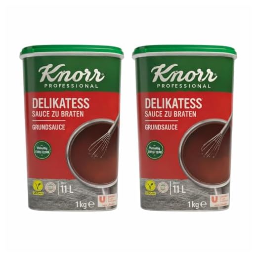 Knorr Professional Delikatess Sauce zu Braten 1kg – Grundsauce für Braten, ergibt 11L, vielseitig einsetzbar + minafood Notizblock (2er, 2000, gramm)
