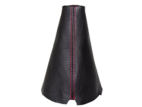 The Tuning-Shop for Mazda Protege 1998-2003 Shift Boot Black Genuine Leather Red Stitching