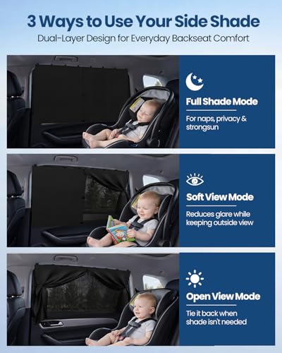 Car Window Shades 2 Pack Upgraded 8 Magnets