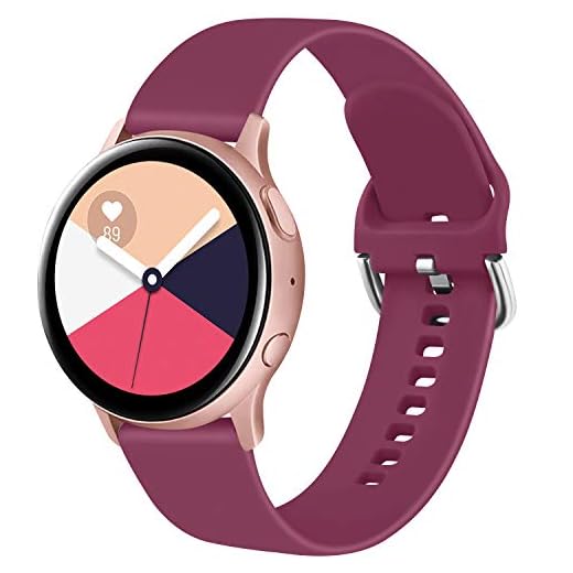 AiZnoY Einzigartiger Stil Halskette Choker Halskette Halsband Für Damen Mädchen Rotwein 2 ZGCE Armband Kompatibel mit Samsung Galaxy Watch Active/Active2 40mm/44mm Armband, 20mm Weiche Silikon Ersatz Uhrenarmband für Samsung Galaxy Watch 42mm / Galaxy Watch 3 41mm (L,Rotwein)