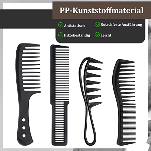 Foto von umorismo Kamm Kit 4 Stück Styling Kamm für Männer und Frauen Grober Kamm, breiter Zahnkamm, Präzisionskamm und Doppelkanten Strähnenkamm für Locken Profi Friseur Kamm Antistatischer