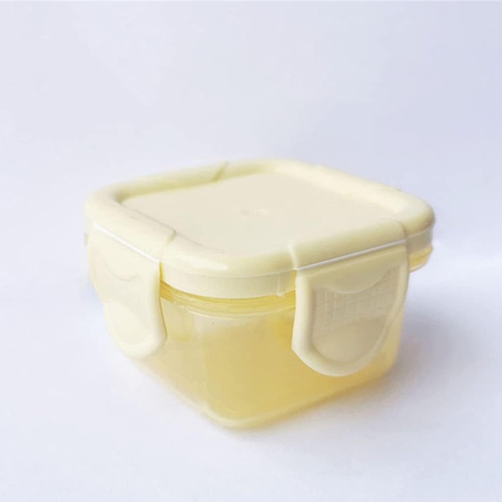 Picnic Basket Airtight Container Mini Food Grade Thickened Airtight Baby Food Supplement Box Jam Packaging Box Mini Thicker Airtight Container (Colour: Green) (Yellow)