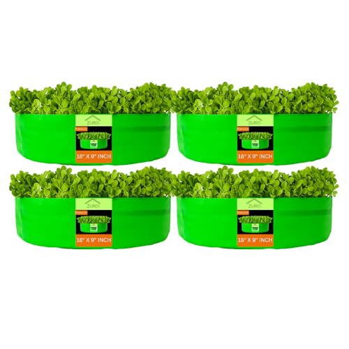 Image of Kingwell grow bags 18x9 inches pack of 4 Grow Bag For Terrace Garden Leafy Vegetable Plant Grow Bags Fruits Growing Containers For terrace Gardening