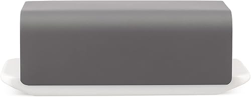 Miniatura 2 de Alessi Mattina BG04 DG - Mantequera de porcelana con tapa en acero inoxidable 18/10, color con resina epoxi, color gris oscuro
