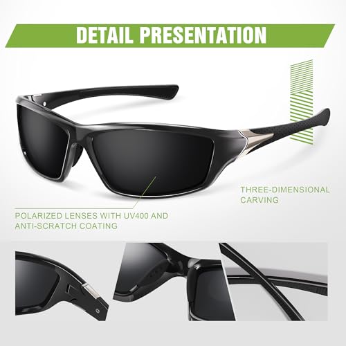Foliful 3 Pack Polarized Sports Sunglasses For Men thumb #3